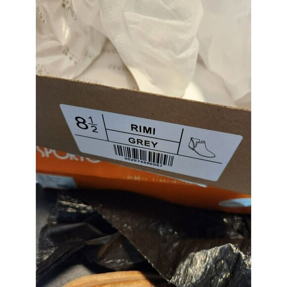 Gray Womens Suede Ankle Boots With Wooden Block Heel & Side Zipper - Picture 13 of 13